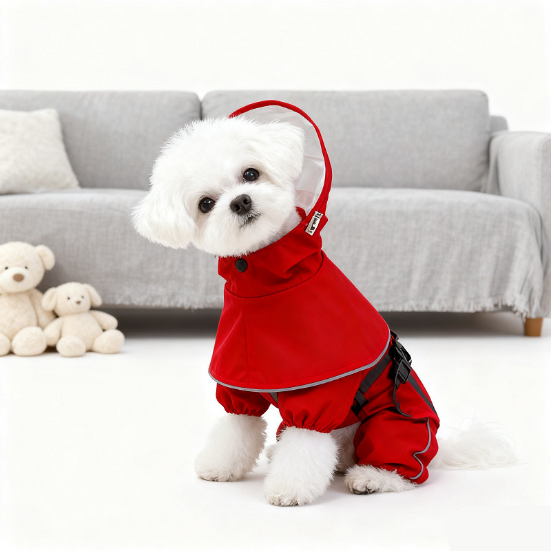 宠物秋冬可拆卸雨衣 狗狗新款防水保暖外套 中小型犬防风外出服实
