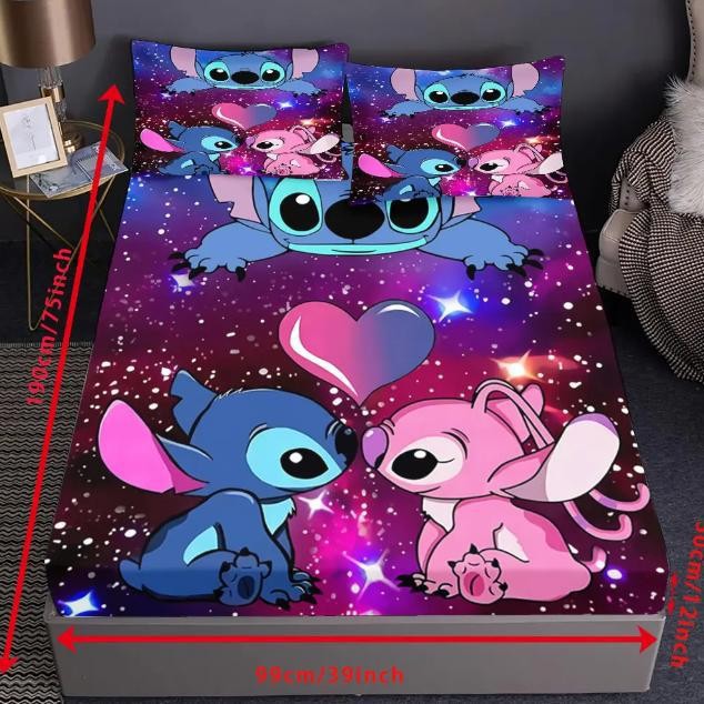 3D数码印花床笠三件套速卖通ebay亚马逊temu代发床上用品磨毛亲肤产品图