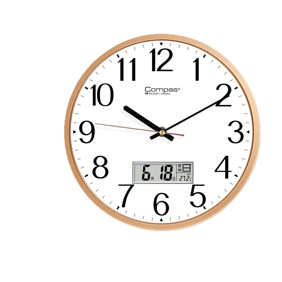 Wholesale of cross-border household simple, quiet and fashionable clocks for living rooms and bedrooms, creative wall-mounted clocks without drilling Item Picture