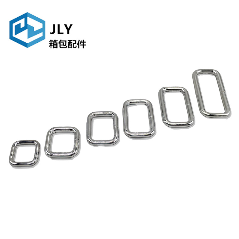 3.8 diy thick iron wire square buckle, electroplated metal adjustment ring buckle, leather bag strap, woven strap, sewn rectangular iron square buckle Specification drawing
