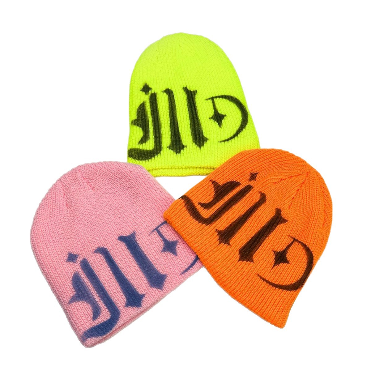 2025 New Korean-style sweet and cool Japanese-style letter cold cap, niche fashion, face-enhancing small ear-protecting knitted cap for winter Item Picture