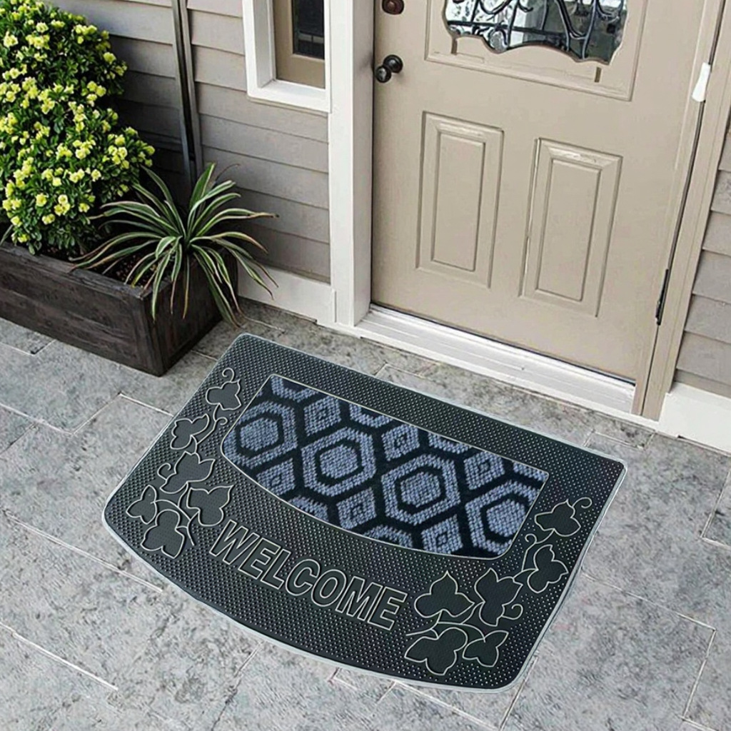 Black rubber and plastic anti-slip MATS, aluminum film injection molded MATS, popular European-style welcome MATS, machine-pressed MATS, door mud scraping MATS Application Scenario
