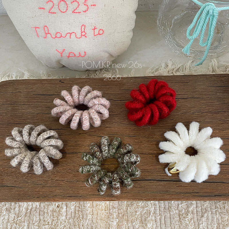 New Korean-style autumn and winter woolen phone hair band, children's retro, versatile, high-elasticity bun, hair tie, ponytail hair accessory