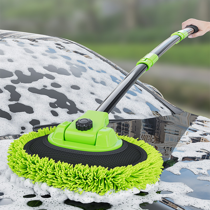 Car wash mop, telescopic bent rod, special car mop, anti-injury car wash brush, cleaning tool, car cleaning wonder Application Scenario