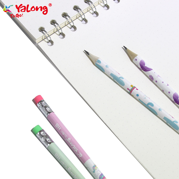 Yalong's hot-selling customizable logo: 7-inch poplar HB pencil with triangular design and eraser Item Picture