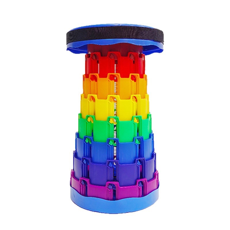 The military uniform colorful folding telescopic stool is a portable and lightweight outdoor storage small stool Item Picture