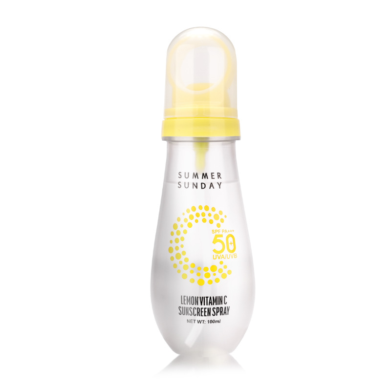 Cross-border PAGEVINE Lemon Sunscreen Spray, high UV protection, small aperture, waterproof, sweat-proof, refreshing and oil-control Item Picture