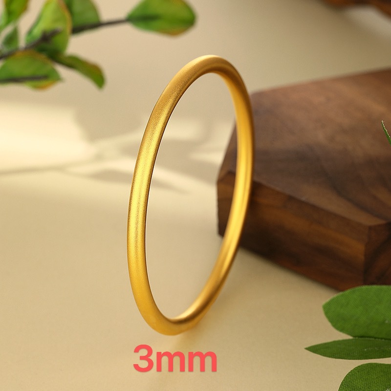 Copper gold-plated traditional method 3mm plain ring gold-plated bracelet for women, pearl nickel solid bracelet, non-fading pigment ring bracelet Specification drawing