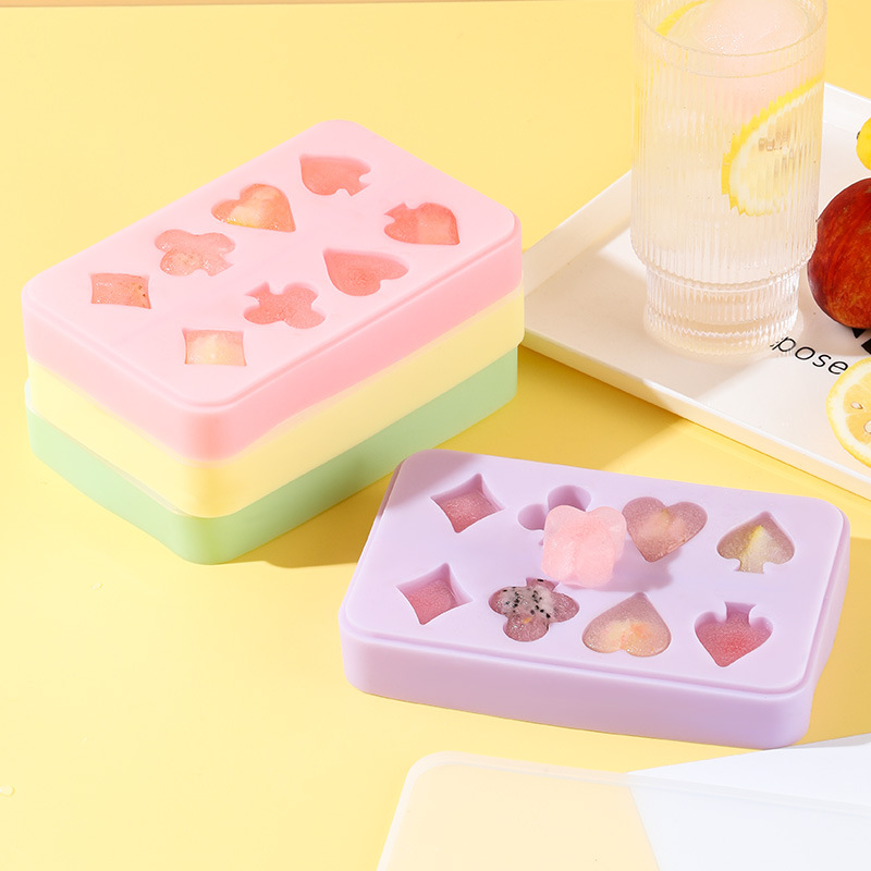 厂家直供冰格模具食品级硅胶制冰块带盖制冰盒冷冻家用自制易脱模