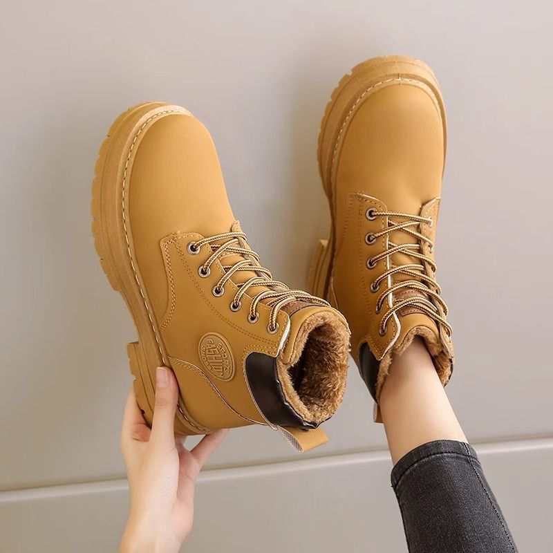 靴子女/男士马丁靴/男士马丁靴冬季/马丁靴/女靴鞋女士长款时尚白底实物图