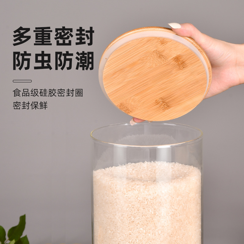木盖玻璃罐/350ml亚克力罐/玻璃储物罐/透明罐子/木质密封盖产品图