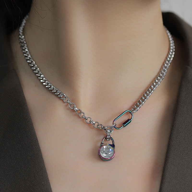 项链/珍珠/天然石项链/珍珠链条女款拼接气质/珍珠项链产品图