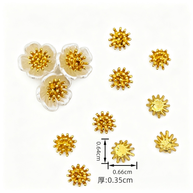 Multicolor núcleo de flor de oro brillante estambres DIY mano adaptación todos los tipos de flores accesorios para el pelo materiales accesorios accesorios Specification image