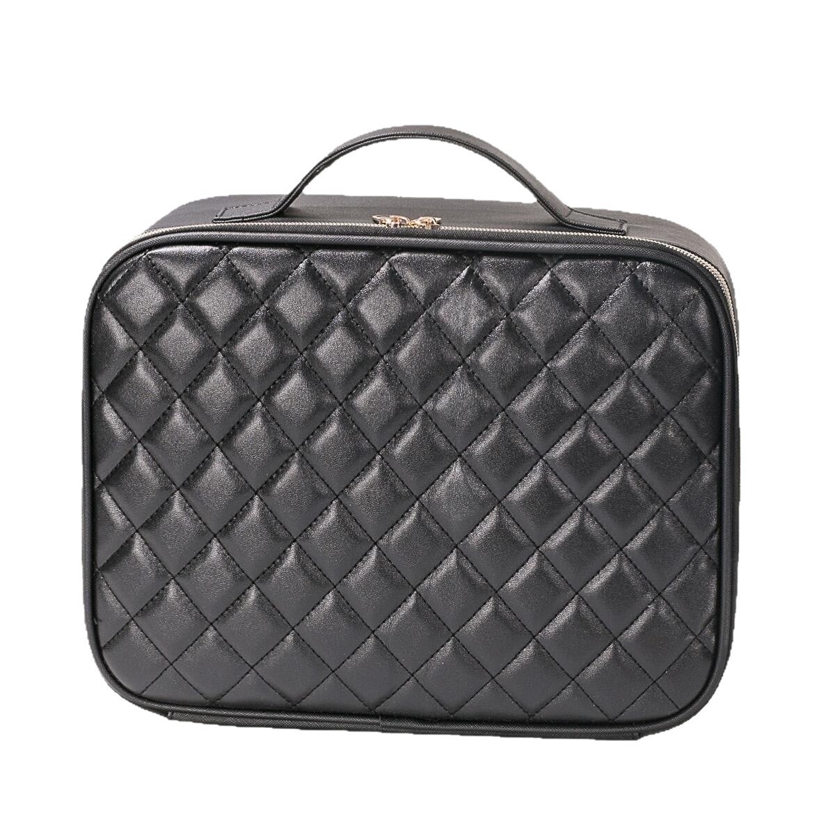 New large-capacity 10-inch mirror travel makeup box, skin care and beauty products commuting cosmetics storage bag Item Picture