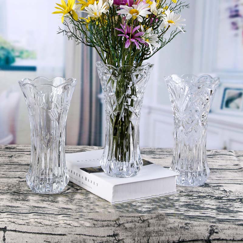 玻璃瓶水晶玻璃花瓶透明加厚富贵竹批发水培插花大号创意客厅摆件