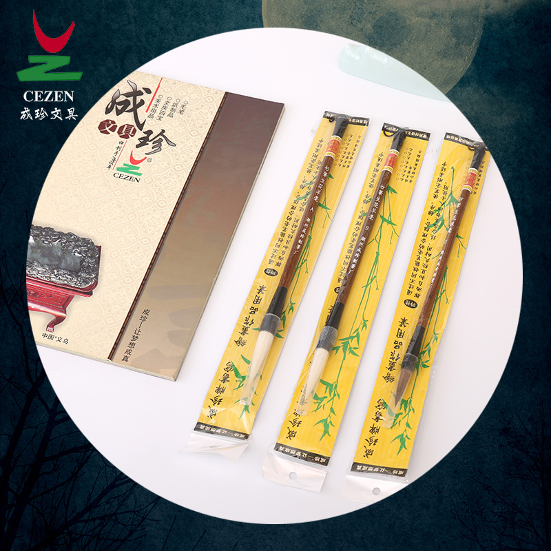 Wholesale of fine writing brushes, exquisite brushstrokes, wolf-hair and sheep-hair writing brushes, beginner's practice brushes for large and small regular script calligraphy and painting Application Scenario