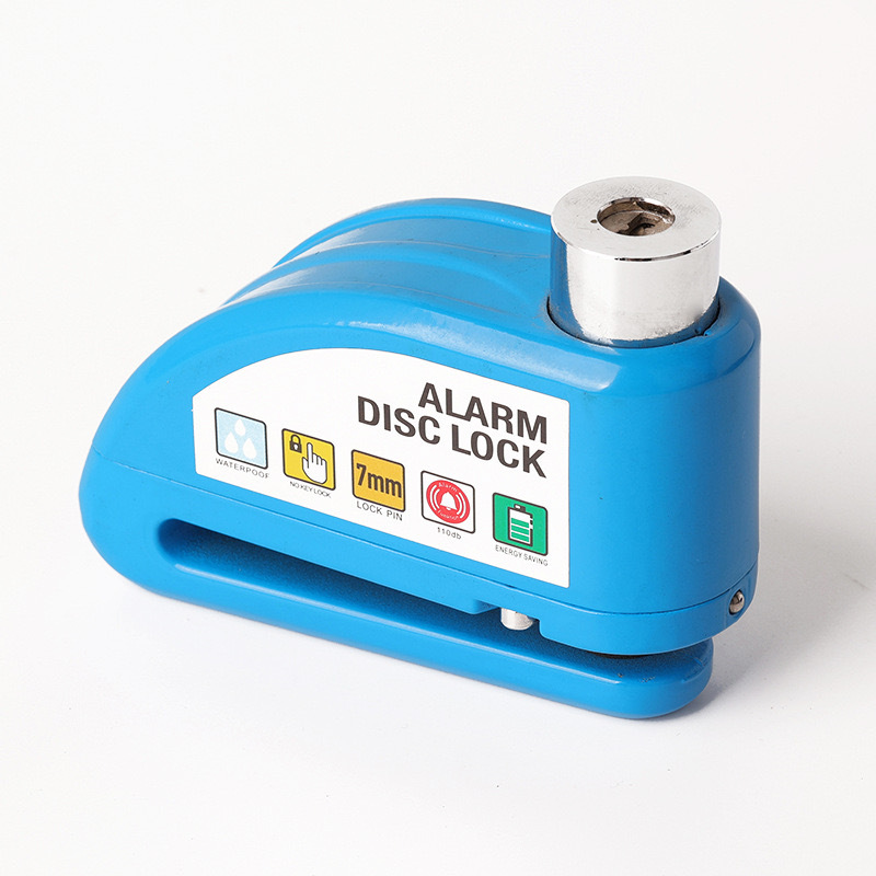 铝合金智能报警自行车锁 山地车电动车碟刹锁 高灵敏防盗摩托车锁白底实物图