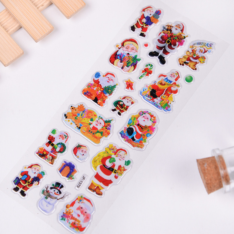 Wholesale of new Santa Claus 3D bubble stickers, 3D stickers and children's reward stickers directly supplied by the manufacturer details Picture