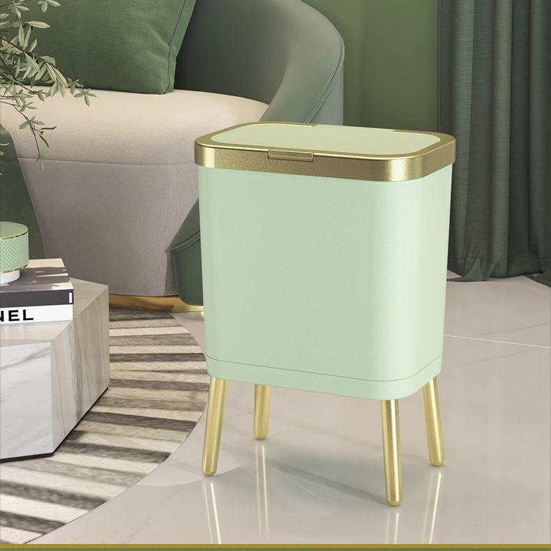 严选高颜值方形高脚垃圾桶小红书网红厨房客厅带盖高档夹缝卫生桶