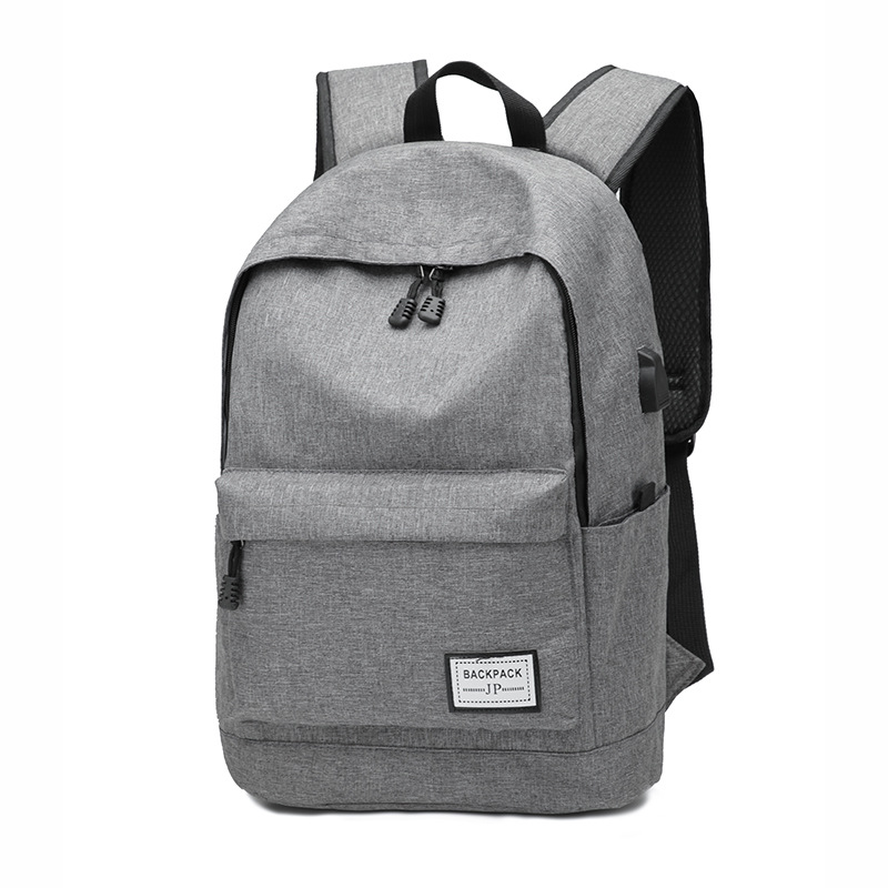Wholesale of new trendy men's double-back casual Oxford fabric simple Korean-style backpacks with large capacity for middle school students Item Picture