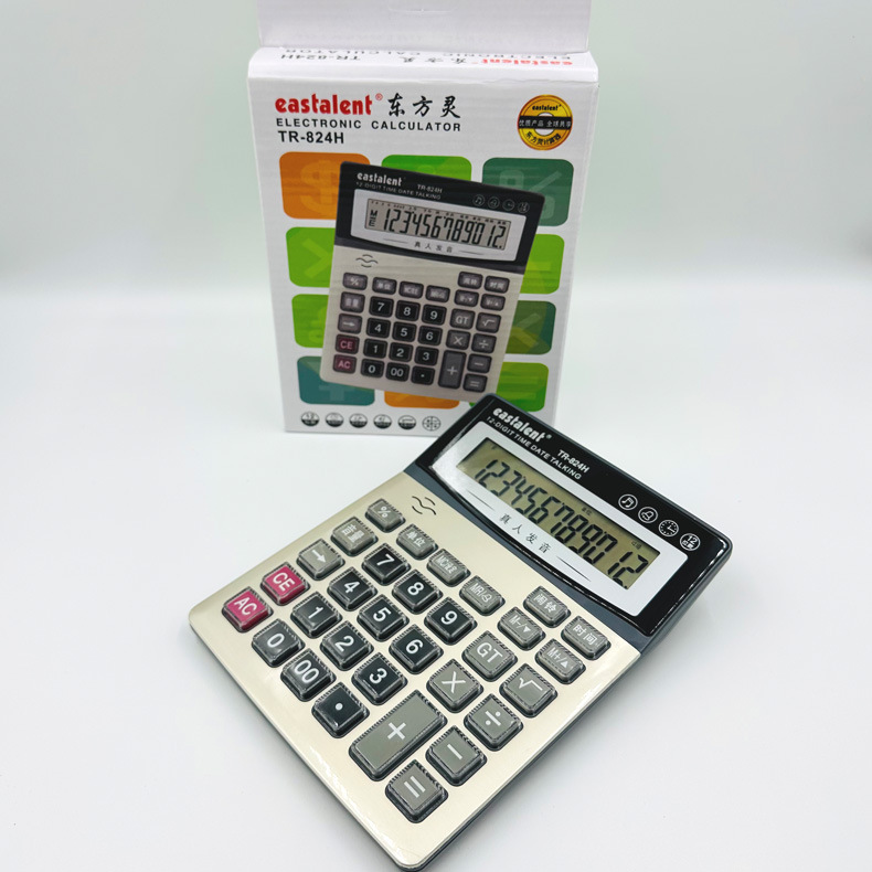 Dongfang Ling Real 12-digit voice Calculator Manufacturer Direct Sales Bank Finance and Accounting desktop business Office calculator Application Scenario