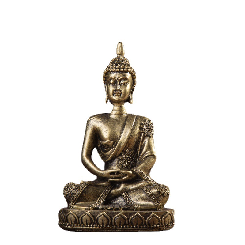 Creative handicrafts, Southeast Asian sandstone sitting Buddha, resin ornaments, sculptures, home decoration displays, craft gifts Item Picture