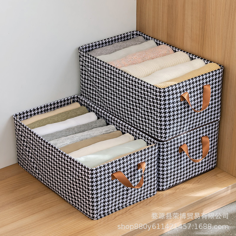 Oxford fabric thousand-bird grid steel frame style clothing and trousers storage box drawer type multi-functional dormitory wardrobe for organizing clothes Application Scenario