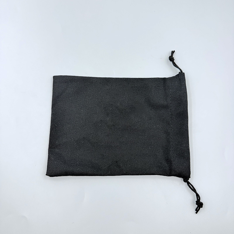 Customizable logo thickened black canvas drawstring bag, travel clothing organizing bag, drawstring cotton bag, storage bag details Picture