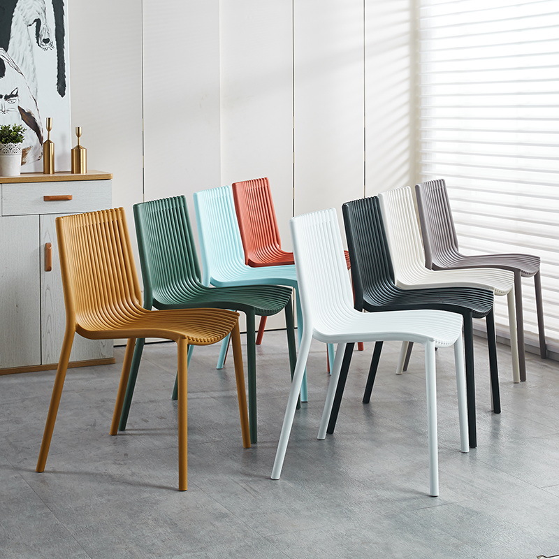 Thickened plastic chairs, Nordic hollowed-out chairs, coffee shop stackable dining chairs, home dining table stools, outdoor garden chairs details Picture