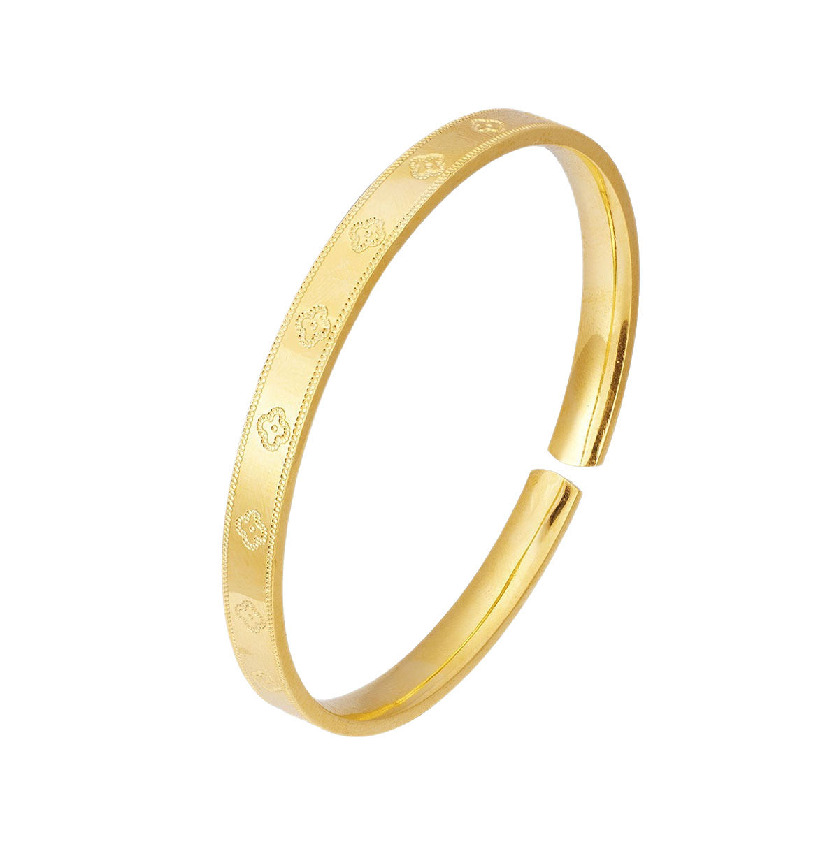 Fashionable and elegant, light luxury, lucky four-leaf clover bracelet, high-end and niche design, the same style as the open bracelet on Xiaohongshu Item Picture