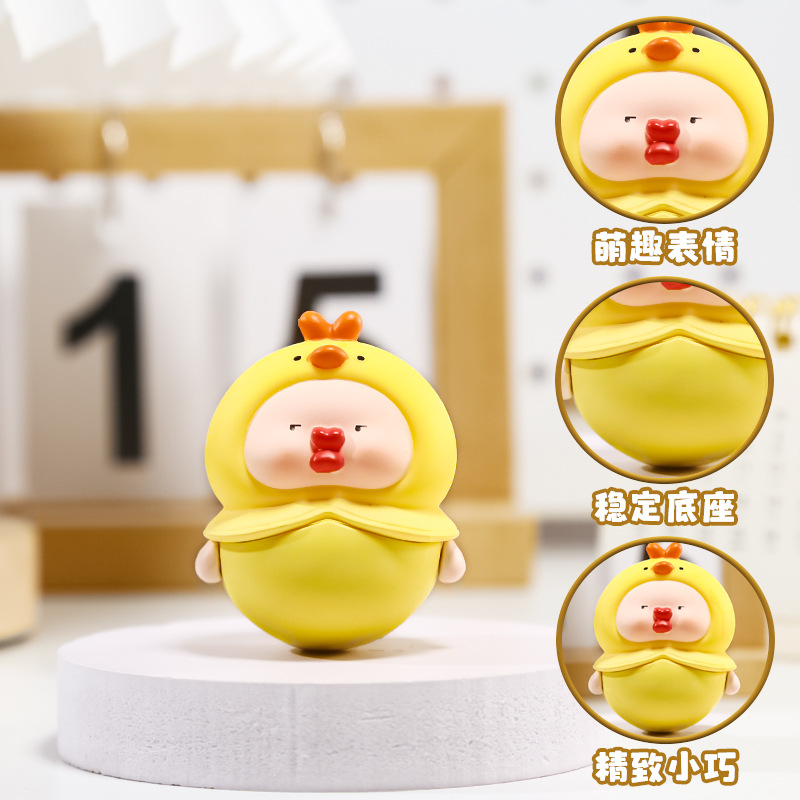 Wholesale of creative design Bobo untoppleable dolls, cute and fun desktop resin ornaments, entertainment and stress-relieving small toys Application Scenario