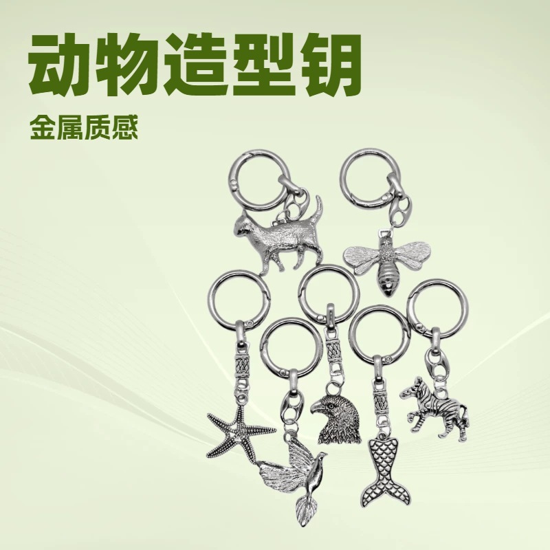 DLY Retro alloy metal keychain pendant (car key accessory) with multiple styles to choose from and creative design