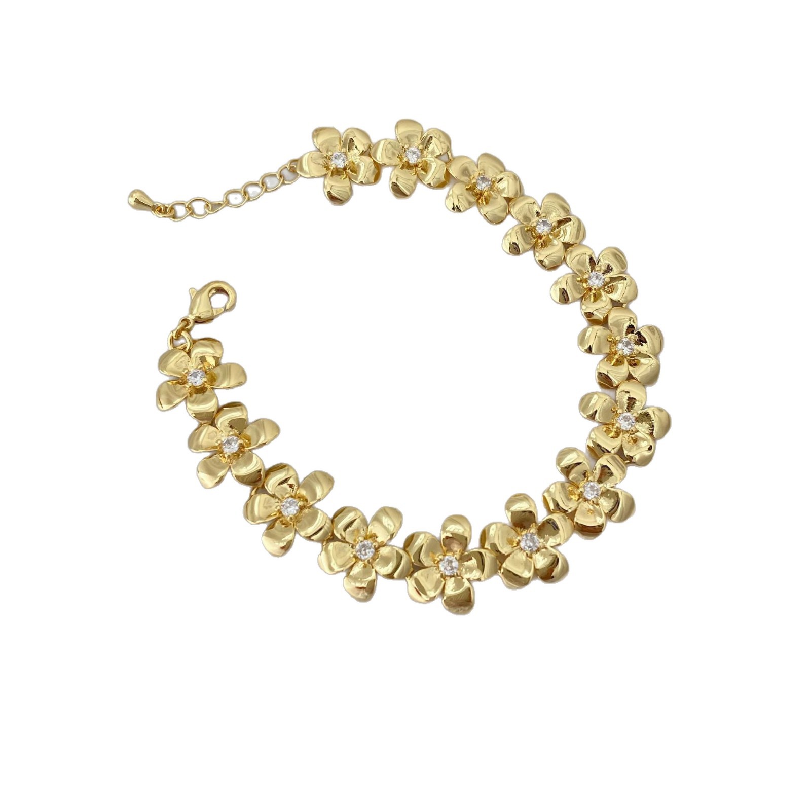 Light luxury style, Oriental aesthetic flower bracelet necklace, new Chinese-style osmanthus blooming diamond-encrusted bracelet wholesale Item Picture