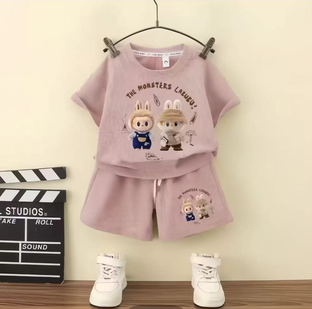 Niño manga corta grooming summer 2025 nueva camiseta niño deporte casual bebé manga corta conjunto de dos piezas Specification image