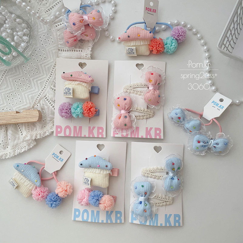 Primavera nuevo moe chunky casa pequeña horquilla pañero para niños flequillo clip lazo dulce accesorios para el pelo mujer