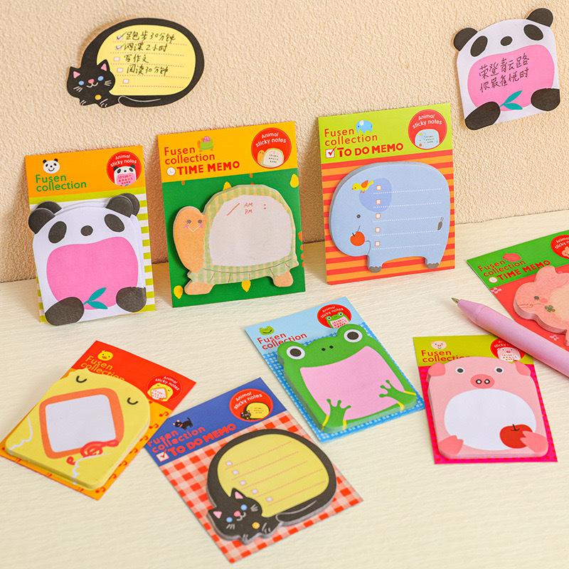 Zoo cartoon sticky notes, note stickers, message stickers, cute student supplies Specification drawing
