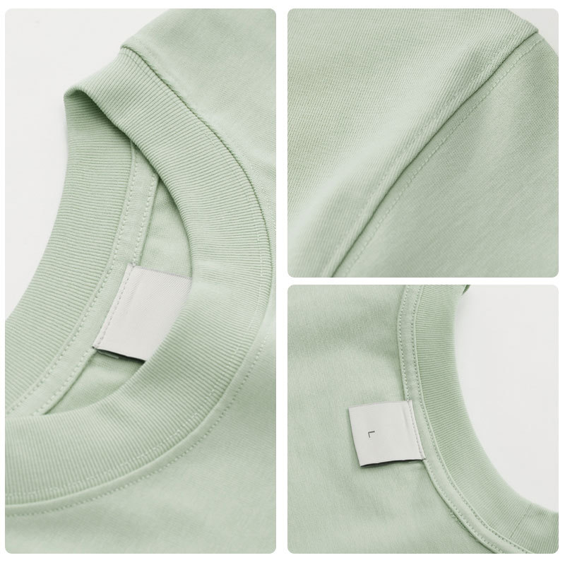 350g pure cotton heavy-duty European-sized T-shirt with logo printing, sporty and casual cross-border, versatile short-sleeved, off-the-shoulder, suitable for both men and women Specification image