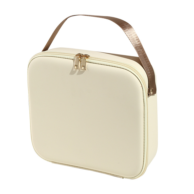 Cross-border LED illuminated makeup mirror storage bag, makeup bag, foldable beauty and dressing mirror, supplementary light storage, travel bag Item Picture