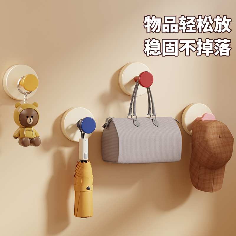 Dopamine hook, bathroom suction cup hook, no-drilling, traceless hook, strong load-bearing adhesive hook, door back wall hook Application Scenario
