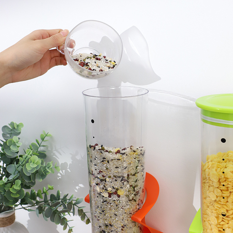 New type of cereal machine, kitchen cereal dispenser, cereal storage tank, single-tube desktop cereal machine for household use Application Scenario