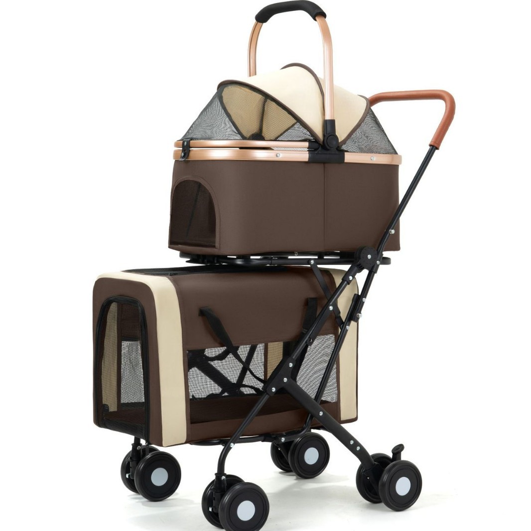 Double-layer pet strollers, cat climbing frames, pet steps, multi-functional portable pet supplies, suitable for cats and dogs to relax and have fun Item Picture
