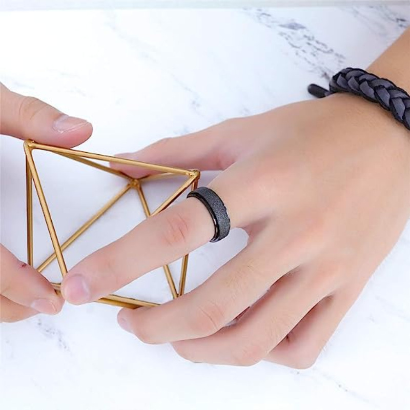 2024 Amazon New titanium steel swivel wheel stress-relieving men's and women's ring 3-piece set gift supply details Picture