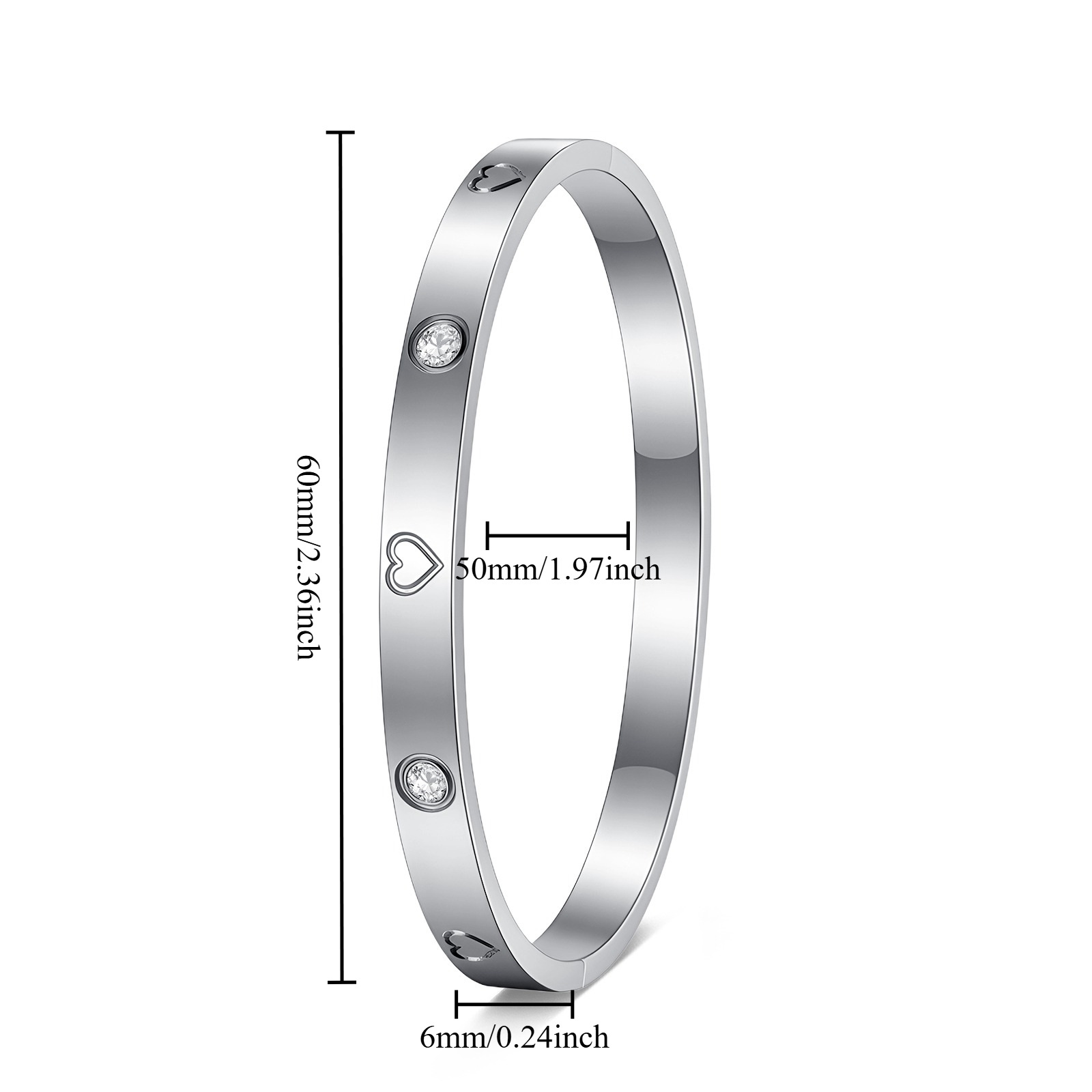 Titanium steel bracelet, a fashionable cross-border heart-shaped diamond-encrusted bracelet for women, exudes a sense of luxury. It is a gold electroplated bracelet accessory that does not fade Item Picture