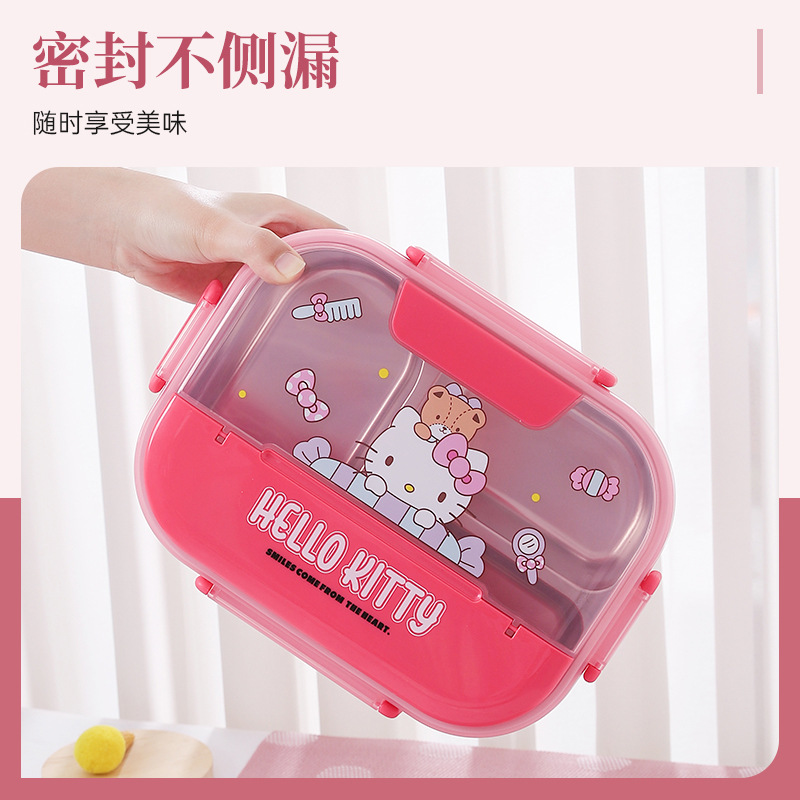 304 stainless steel lunch box with bowls, four or five compartments, large capacity, cartoon cute insulated lunch box, Kulomi bento box Application Scenario
