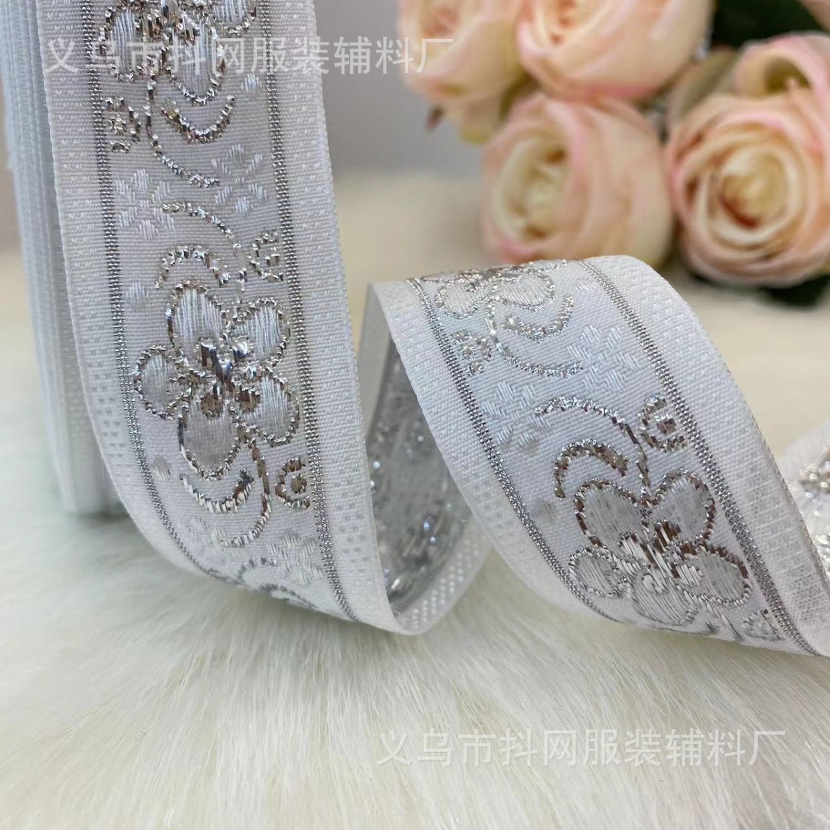 3 cm handmade DIY bow webbing flower gift box packaging tape Hanfu ethnic costume performance costume accessories Specification image