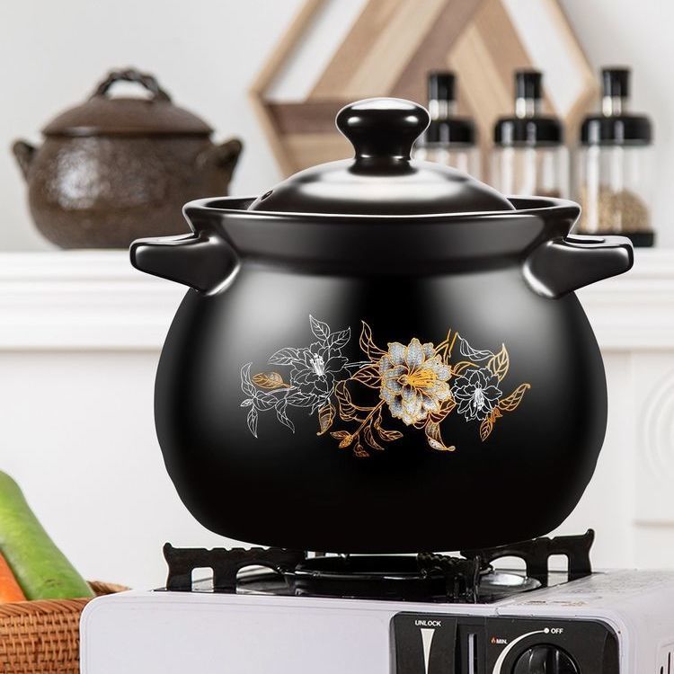 High-temperature resistant and health-preserving stew pot, ceramic stew pot for making soup and porridge, household open flame stone pot Specification image