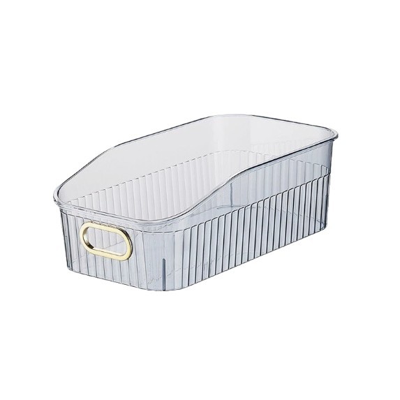 Light luxury desktop transparent slanted storage box, storage basket, plastic jewelry and cosmetics storage box, household storage basket Item Picture