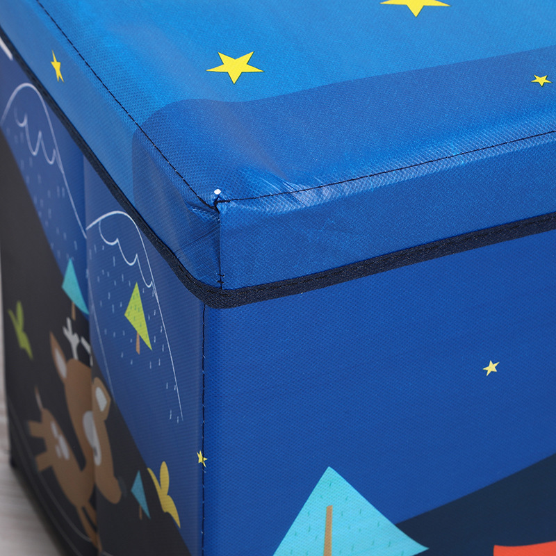 Folding and storage wonder: Clothes organizing box, storage box, cartoon home storage stool, children's toy storage box Specification image