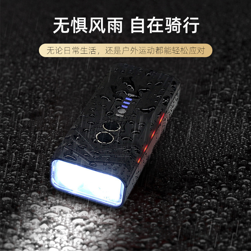 New smart sensor bicycle light, mountain bike high-brightness dual-bead headlight, outdoor cycling power bank lighting details Picture