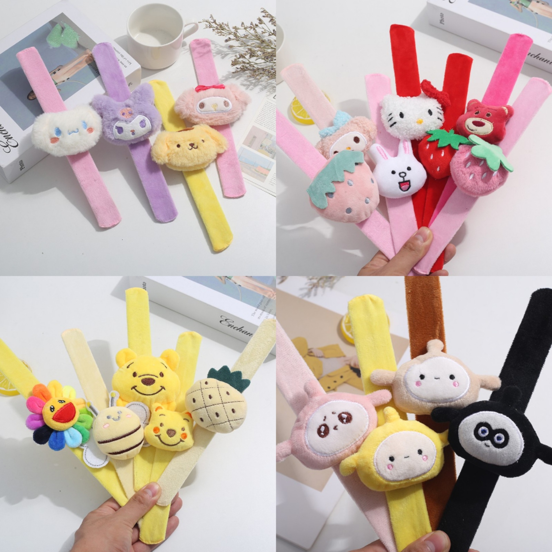儿童啪啪圈卡通毛绒公仔情侣手环创意装饰品节日发饰婚庆小礼品图
